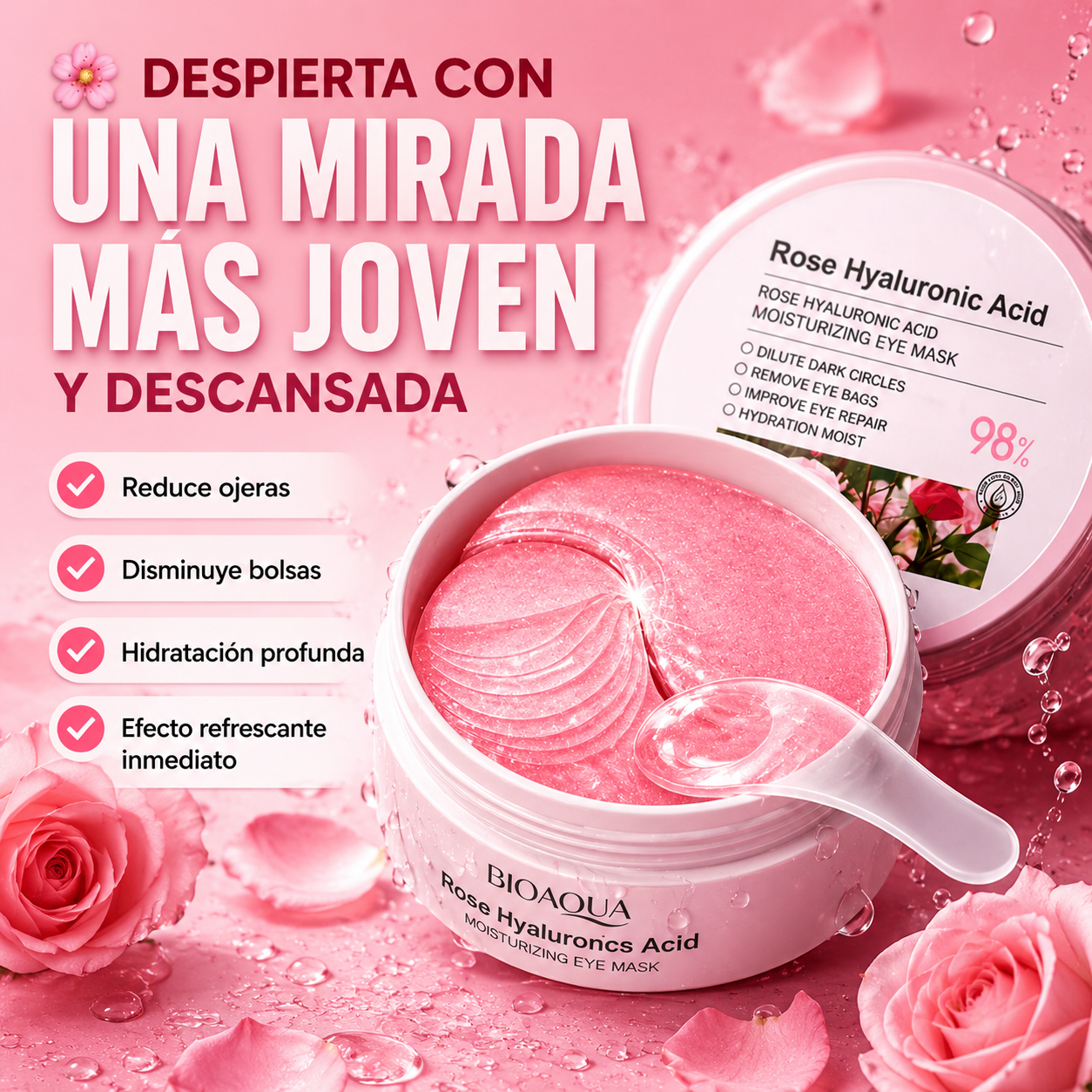 Parches Anti Ojeras de Rosas Bioaqua