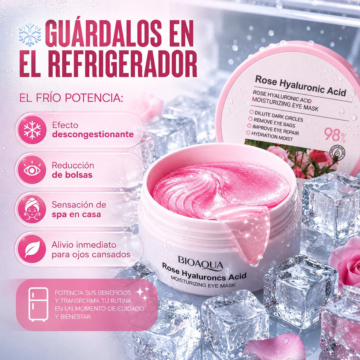 Parches Anti Ojeras de Rosas Bioaqua